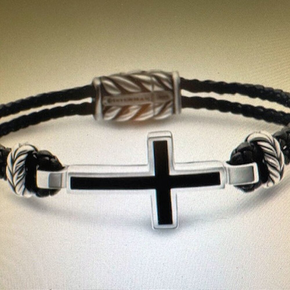 DAVID YURMAN Streamline® Cross Station Leather Bracelet